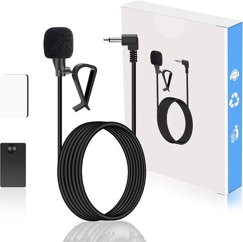 Car Stereo Microphone - 3.5mm Universal External Hands-Free Mic Compatible with Car Radio, GPS, DVD Head Unit Vehicle Audio Accessories in Kuwait