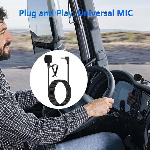 Car Stereo Microphone - 3.5mm Universal External Hands-Free Mic Compatible with Car Radio, GPS, DVD Head Unit Vehicle Audio Accessories in Kuwait