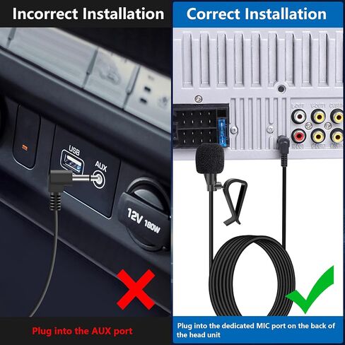 Car Stereo Microphone - 3.5mm Universal External Hands-Free Mic Compatible with Car Radio, GPS, DVD Head Unit Vehicle Audio Accessories in Kuwait