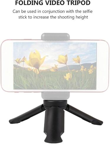 Zerodeko 4 Pieces Foldable Phone Tripod and Tabletop Video Tripod with 1/4 Inch Screw for Smartphones and Cameras, Compact Broadcast Stand for Vlogging and Live Streaming in Saudi Arabia