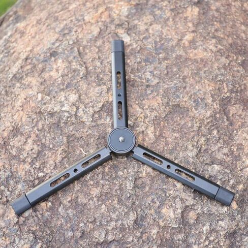 Metal Aluminum Alloy Tabletop Tripod 4-Level Adjustable Mini Camera Phone Stand for DSLR Mirrorless Cameras Portable Foldable Photography Accessory in Saudi Arabia