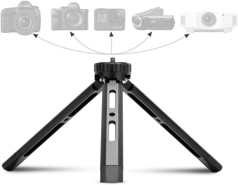 Metal Aluminum Alloy Tabletop Tripod 4-Level Adjustable Mini Camera Phone Stand for DSLR Mirrorless Cameras Portable Foldable Photography Accessory in Saudi Arabia