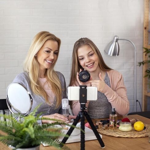 Foldable Tabletop Tripod 2pcs for Phone and Camera, 1/4 Inch Screw Mount, Stable Broadcast and Video Stand for Desktop Streaming and Projector Use in Saudi Arabia