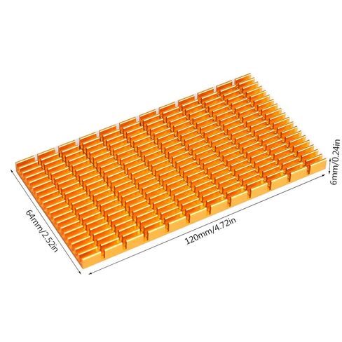 Qiilu Effective Cooling Solution: Golden Heat Sink Aluminum Heat for Multiple Purposes 120 X 64 X 6mm | Thermal Barrier for Air Dryer Vent in Saudi Arabia