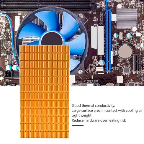 Qiilu Effective Cooling Solution: Golden Heat Sink Aluminum Heat for Multiple Purposes 120 X 64 X 6mm | Thermal Barrier for Air Dryer Vent in Saudi Arabia