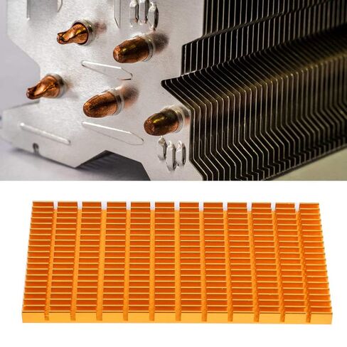 Qiilu Effective Cooling Solution: Golden Heat Sink Aluminum Heat for Multiple Purposes 120 X 64 X 6mm | Thermal Barrier for Air Dryer Vent in Saudi Arabia