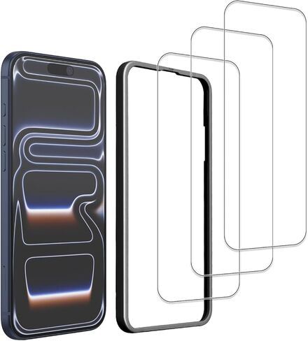for iPhone 17 Pro Max Screen Protector 3 Pack with Easy Installation Frame, Zero Bubble, 9H Tempered Glass Anti-Scratch, Full Coverage Ultra HD Clear & Case Friendly, Perfect for Women in Saudi Arabia