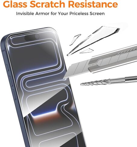 for iPhone 17 Pro Max Screen Protector 3 Pack with Easy Installation Frame, Zero Bubble, 9H Tempered Glass Anti-Scratch, Full Coverage Ultra HD Clear & Case Friendly, Perfect for Women in Saudi Arabia