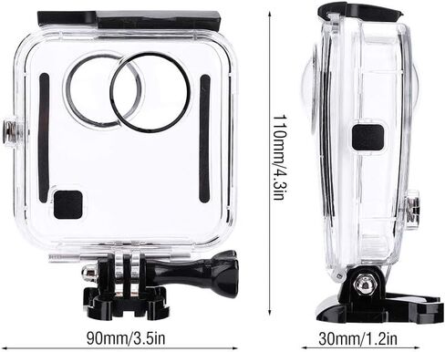 Tbest Protective Cover Diving Case Housing for 45m Underwater Camera Transparent PC Aluminum Alloy 110mm in Saudi Arabia