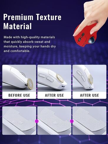 Anti-Slip Grip Tape for Logitech Ergo M575S/M575 Wireless Mouse,Ultra-Thin Sweat-Absorbing Mouse Skin Sticker Set,Washable Reusable Non-Slip Grip for Esports Gaming Control,Red Suede Texture in Saudi Arabia