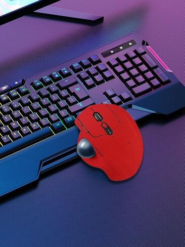 Anti-Slip Grip Tape for Logitech Ergo M575S/M575 Wireless Mouse,Ultra-Thin Sweat-Absorbing Mouse Skin Sticker Set,Washable Reusable Non-Slip Grip for Esports Gaming Control,Red Suede Texture in Saudi Arabia