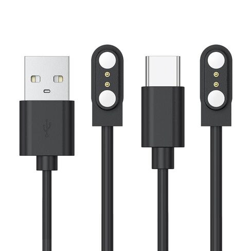 2 Pack VeryFit Smart Watch Charger, (USB C+USB A) Replacement Magnetic Charging Cable for Veryfit IDW28 IDW26 IDW25 IDW23 IDW21 IDW20 IDW19 IDW17 IDW16 IDW15 IDW13 IDW208 Plus Smart Watch-3.3ft/100cm in Saudi Arabia