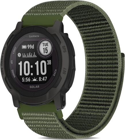 حزام ساعة بخطاف وحلقة من النايلون متوافق مع Garmin Instinct 2/3 45 مم/1 شمسي، 22 مم حزام رياضي ناعم خفيف الوزن وجيد التهوية لملحقات Instinct 2 Surf/Tactical/Esports/Tide in Kuwait