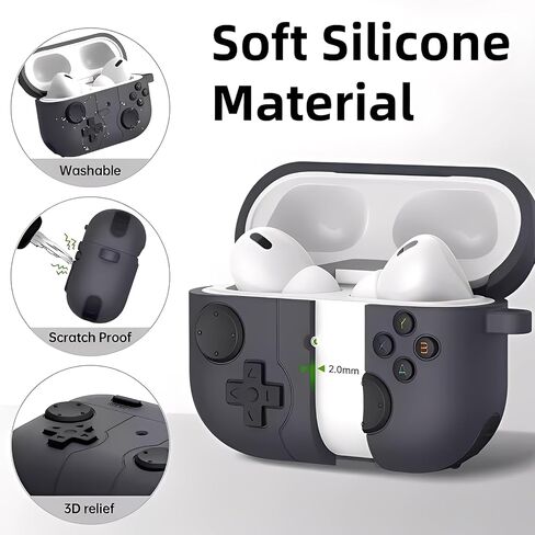 [4 in 1] SKPY Cute Case Compatible with AirPods Pro 3 with Keychain,Lanyard and Cleaning Pen Kit,Soft Silicone Cartoon Game Player Funny Design Shockproof Cover for Women Men in Saudi Arabia