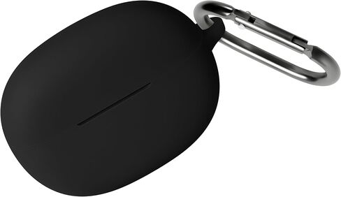 Geiomoo Silicone Case for EarFun Clip Open, Soft Flexible Scratch Resistant Protective Cover with Carabiner (Black) in Saudi Arabia