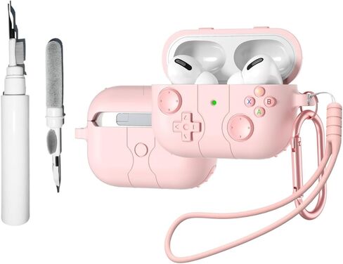 [4 in 1] SKPY Cute Case Compatible with AirPods Pro 3 with Keychain,Lanyard and Cleaning Pen Kit,Soft Silicone Cartoon Game Player Funny Design Shockproof Cover for Women Men in Saudi Arabia