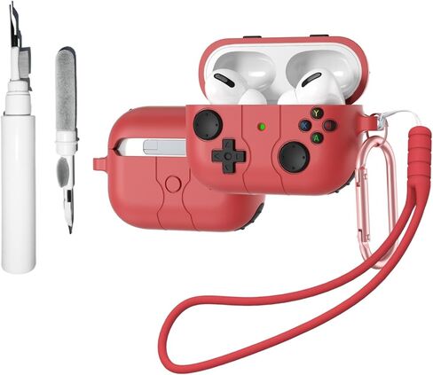 [4 in 1] SKPY Cute Case Compatible with AirPods Pro 3 with Keychain,Lanyard and Cleaning Pen Kit,Soft Silicone Cartoon Game Player Funny Design Shockproof Cover for Women Men in Saudi Arabia