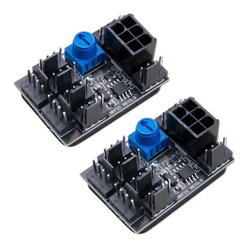 KOOBOOK 2Pcs High-Efficiency PWM PC Fan Hub 6Pin 4Pin Computer Case Fan Speed Controller Voltage Regulator DC12V 17A for Enhanced Chassis Cooling in Saudi Arabia