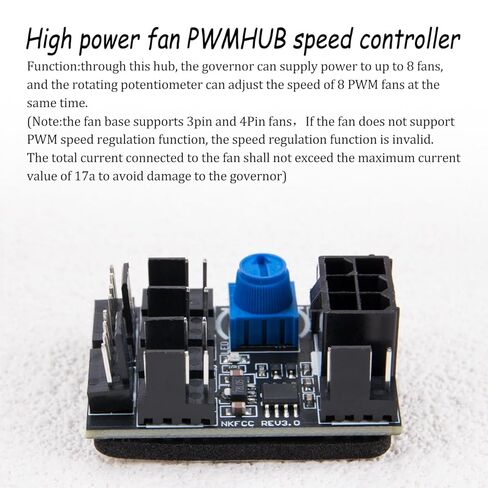 KOOBOOK 2Pcs High-Efficiency PWM PC Fan Hub 6Pin 4Pin Computer Case Fan Speed Controller Voltage Regulator DC12V 17A for Enhanced Chassis Cooling in Saudi Arabia