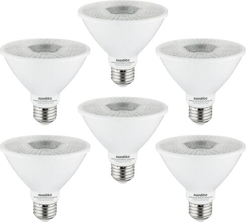 لمبة LED عاكسة من Sunlite PAR30، كشاف كشاف، 9 وات (75 وات =)، 750 لومن، قاعدة E26 متوسطة، 90 CRI، قابلة للتعتيم، استخدام إضاءة المسار الزخرفية، ETL، متوافق مع العنوان 20، بالجملة، 24 حزمة، 30K-أبيض دافئ in Saudi Arabia