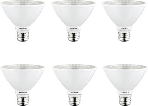 لمبة LED عاكسة من Sunlite PAR30، كشاف كشاف، 9 وات (75 وات =)، 750 لومن، قاعدة E26 متوسطة، 90 CRI، قابلة للتعتيم، استخدام إضاءة المسار الزخرفية، ETL، متوافق مع العنوان 20، بالجملة، 24 حزمة، 30K-أبيض دافئ in Kuwait
