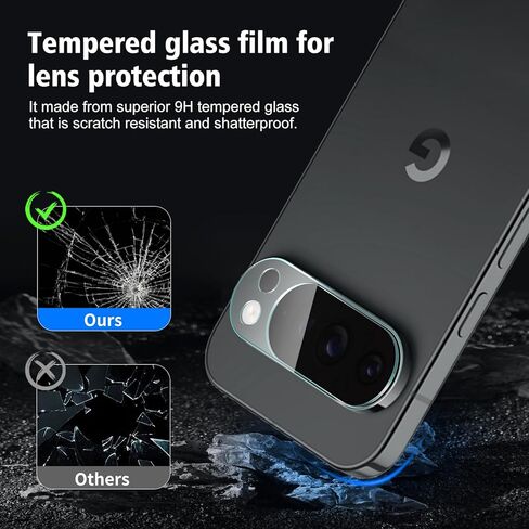 3 عبوات لواقي عدسة الكاميرا Google Pixel 10 Pro XL، طبقة من الزجاج المقسى صلابة 9H، مقاوم للخدش، شفاف عالي الدقة، صديق للحافظة in Kuwait