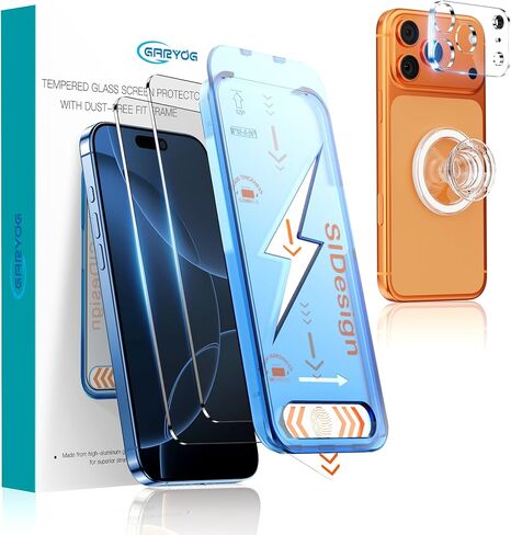 GARYOG 2 Pcs for Iphone 17 Pro Max Screen Protector,Easy Installation | Military Grade 9H Tempered Glass | Ultra HD Clarity | Scratch-Resistan | Anti-Fingerprint|,with Camera Protector Magnetic Ring in Saudi Arabia