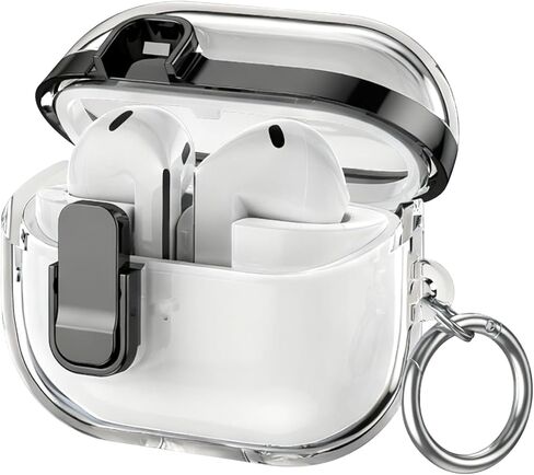 Miimall متوافق مع حافظة Samsung Galaxy Buds 3/Buds3 pro/Buds3 FE مع مشبك قفل آمن، أغطية حماية شفافة مقاومة للصدمات لهاتف Galaxy Buds 3/Buds3 pro / Buds3 FE مع حلقة تسلق (ذهبي شامبانيا) in Saudi Arabia
