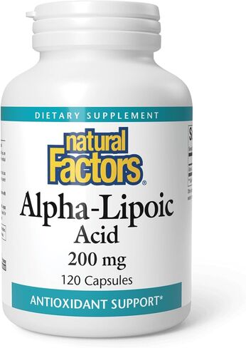 Natural Factors, Alpha-Lipoic Acid 200 mg, Antioxidant Support to Help Maintain Glucose Levels Already in a Normal Range, 120 Capsules (120 Servings) in Saudi Arabia