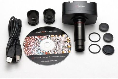 AmScope T690C-5MA Digital Trinocular Compound Microscope, 40X-2500X Magnification, WH10x and WH25x Super-Widefield Eyepieces, Infinity Objectives, Brightfield, Kohler Condenser, Double-Layer Mechanical Stage, Includes 5MP Camera with Reduction Lens and So in Saudi Arabia