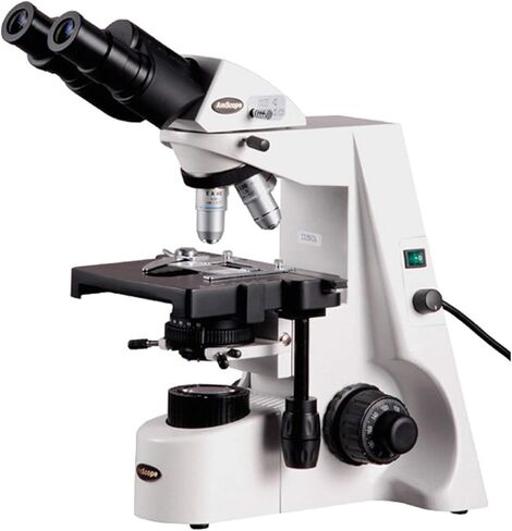 AmScope B660A 1500X Siedentopf مجهر مركب ثنائي العينين، تكبير 40X-1500X، عدسات WH10x وWH15x فائقة العرض، أهداف شبه الخطة، Brightfield، مكثف Kohler، مرحلة ميكانيكية مزدوجة الطبقة in Saudi Arabia