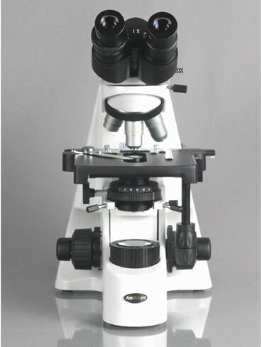 AmScope B690A Siedentopf Binocular Compound Microscope, 40X-1500X Magnification, WH10x and WH15x Super-Widefield Eyepieces, Infinity Objectives, Brightfield, Kohler Condenser, Double-Layer Mechanical Stage in Saudi Arabia