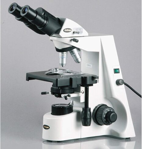 AmScope B690A Siedentopf Binocular Compound Microscope, 40X-1500X Magnification, WH10x and WH15x Super-Widefield Eyepieces, Infinity Objectives, Brightfield, Kohler Condenser, Double-Layer Mechanical Stage in Saudi Arabia