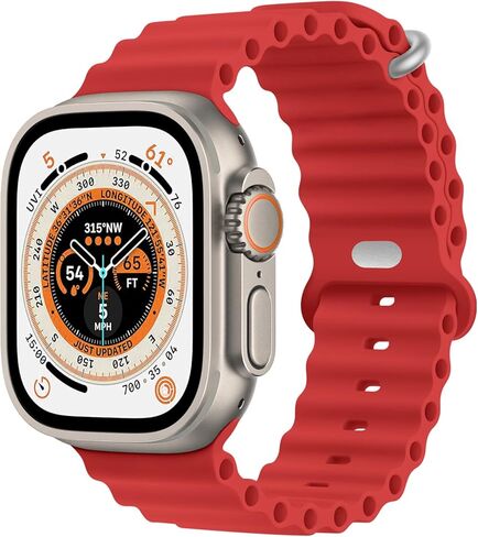 Ocean Band متوافق مع Apple Watch Ultra 2 Band 49mm 45mm 44mm 42mm 46mm النساء والرجال، حزام رياضي من السيليكون قابل للتعديل مع إبزيم لساعة Apple Ultra 3 1 iWatch Series 11 10 9 8 7 6 5 4 3 2 SE in Kuwait