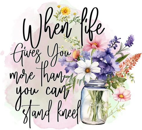 قطعتان (قطع) ملصقات مقاس 3 بوصات و5 بوصات - عندما تمنحك الحياة أكثر مما يمكنك الوقوف على ركبتيك - ملصقات فينيل مقاومة للماء للسيارات والشاحنات وأجهزة الكمبيوتر المحمولة والهواتف والنوافذ وما إلى ذلك، ArtGems-2203-3+5 in Kuwait