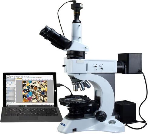 OMAX 50-1000X Digital Infinity Trinocular Polarizing Metallurgical Microscope with Kohler Transmitted and EPI Reflected Illumination System and 3.0MP USB Camera in Saudi Arabia