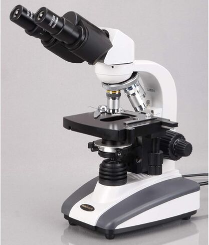 AmScope B360A-LED Binocular Compound Microscope, 40X-1600X Magnification, Brightfield, LED Illumination, Abbe Condenser, Double-Layer Mechanical Stage in Saudi Arabia
