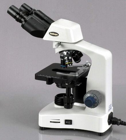 AmScope B340B-DK-LED Siedentopf Binocular Compound Microscope, 40X-2000X Magnification, Darkfield, LED Illumination, Abbe Condenser, Double-Layer Mechanical Stage in Saudi Arabia