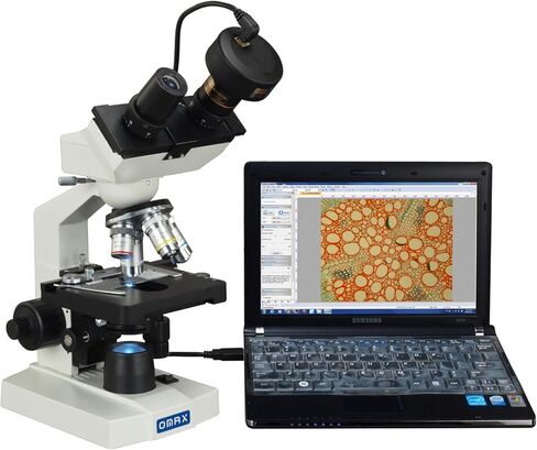 OMAX 40X-1600X Digital Lab LED Binocular Compound Microscope with Double Layer Mechanical Stage and 1.3MP USB Digital Camera in Saudi Arabia