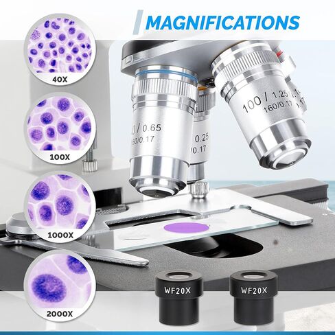 OMAX 40X-1600X Lab LED Binocular Compound Microscope with Double Layer Mechanical Stage in Saudi Arabia