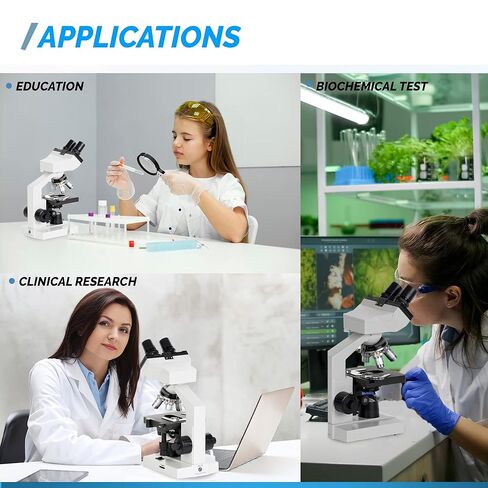 OMAX 40X-1600X Lab LED Binocular Compound Microscope with Double Layer Mechanical Stage in Saudi Arabia