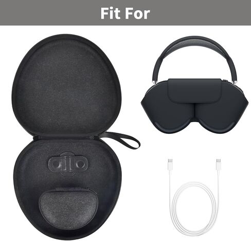 Case for AirPods Max, Felt Travel Storage Organizer with Removable Inner Box,Portable Protective Cover for Apple AirPods Max Accessories, Compatible with Smart Case,Black in Saudi Arabia