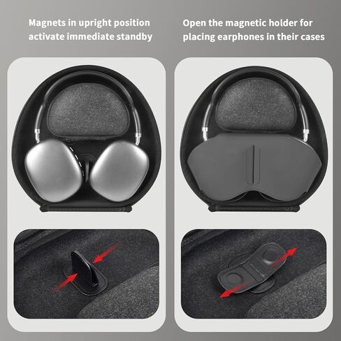 Case for AirPods Max, Felt Travel Storage Organizer with Removable Inner Box,Portable Protective Cover for Apple AirPods Max Accessories, Compatible with Smart Case,Black in Saudi Arabia