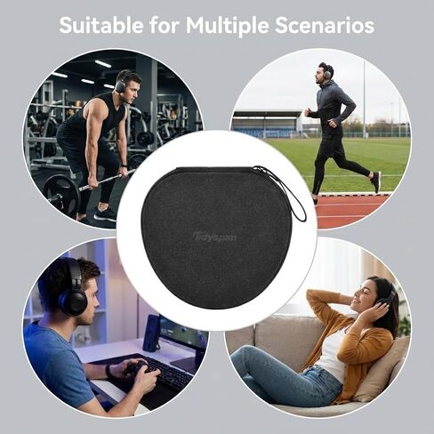 Case for AirPods Max, Felt Travel Storage Organizer with Removable Inner Box,Portable Protective Cover for Apple AirPods Max Accessories, Compatible with Smart Case,Black in Saudi Arabia