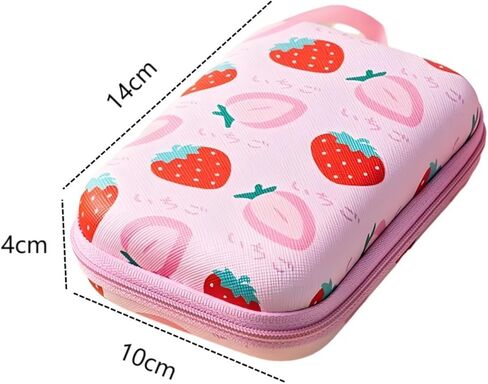 Cute Big Case Portable Storage Box, Electronics for iPhone Accessories Organizer Bag EVA Carrying Case for Earphone Earbuds Wireless Headset U Disk Coin Key Earphone, Pink Butterfly in Saudi Arabia