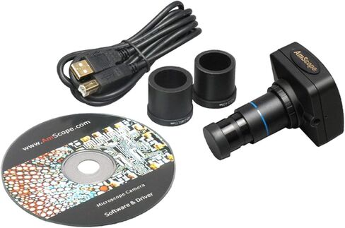 AmScope ME1400TB-M Digital Inverted Trinocular Metallurgical Microscope, 40X-800X Magnification, WF10x and WF20x Eyepieces, WF10x Eyepiece with Reticle, Kohler Condenser, 30W Halogen Illumination with Rheostat, Double-Layer Mechanical Stage, 85-230V, Incl in Saudi Arabia