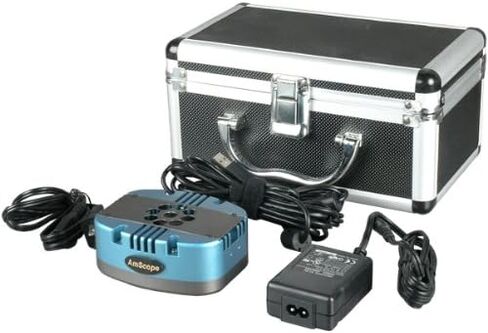 AmScope IN480TC-FL-BWF Digital Long Working-Distance Inverted Fluorescence Trinocular Microscope, 40x-1500x, WH10x Plan and WH25x Super-Widefield Eyepieces, Brightfield and Phase-Contrast Objectives, 30W Halogen Illumination, 0.3 NA Kohler Condenser, Mech in Saudi Arabia