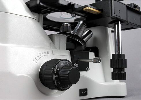 AmScope IN480TB-FL مجهر ثلاثي العينيات مقلوب لمسافة العمل الطويلة، 40x-1200x، خطة WH10x وعدسات WH20x فائقة الاتساع، أهداف Brightfield وتباين الطور، إضاءة هالوجين 30 وات، مكثف 0.3/0.5 NA Kohler، ميكانيكي S in Saudi Arabia