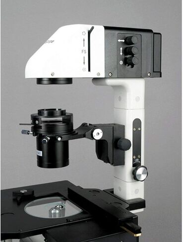 AmScope IN480TC Long Working-Distance Inverted Trinocular Microscope, 40x-1500x, WH10x Plan and WH25x Super-Widefield Eyepieces, Brightfield and Phase-Contrast Objectives, 30W Halogen Illumination, 0.3 NA Kohler Condenser, Mechanical Stage, 90 to 240V in Saudi Arabia