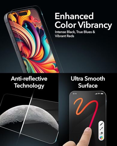 ZAGG InvisibleShield Glass Elite Screen Protector for iPhone 16 Plus/iPhone 15 Plus – 5X Stronger Tempered Glass, Reinforced Edges, Scratch Resistant, Anti-Smudge, Easy Bubble-Free Installation in Saudi Arabia